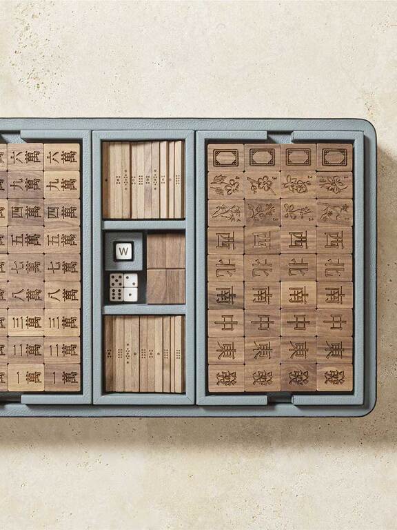 Wooden Mahjong Set